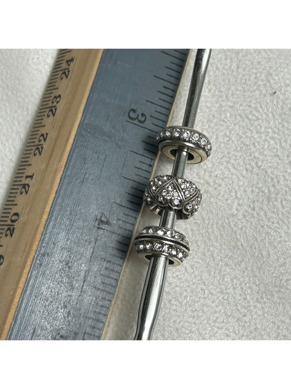 Brighton Clear Crystal Spacers Lot of 3 Glam Sparkle Silver Plated - Picture 12 of 13